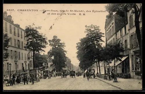 AK Charenton, Carrefour, rue de St-Mandé, des Épinettes et des quatre Vents