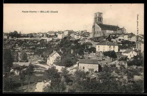 AK Bellac /Haute-Vienne, Vue panoramique avec l`Église