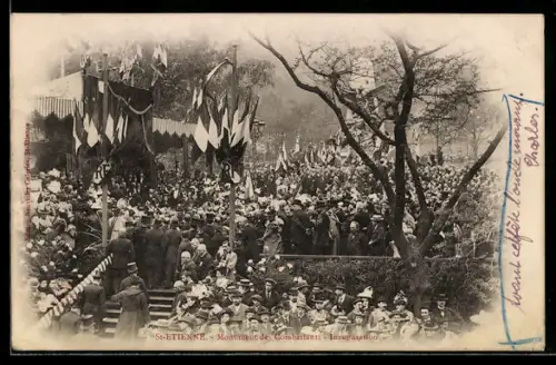 AK Saint-Etienne, Monument des Combattants, Inauguration