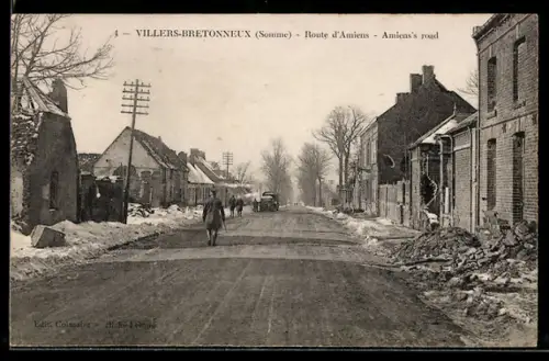 AK Villers-Bretonneux /Somme, Route d`Amiens