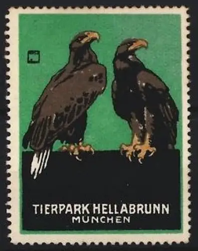 Reklamemarke München, Tierpark Hellabrunn, Adlerpaar