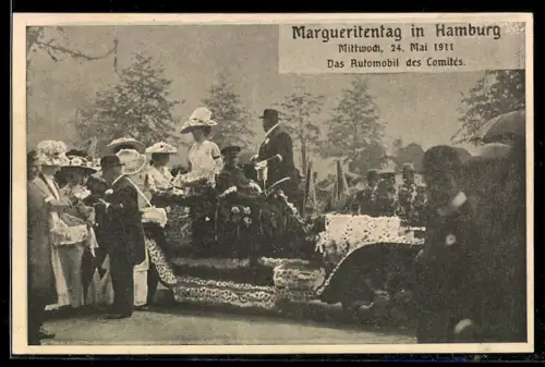 AK Hamburg, Margueritentag 1911, das Automobil des Comités