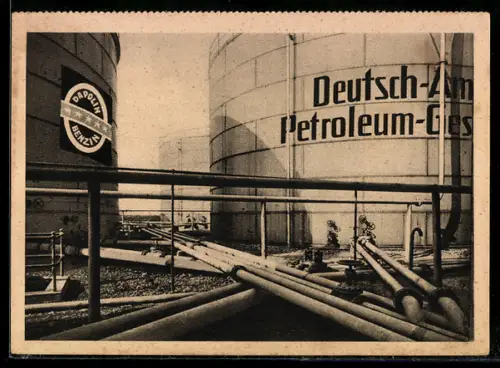 AK Tanks und Rohrleitungen auf einem Dapolin-Tanklager, Reklame