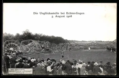 AK Echterdingen, Zeppelin-Katastrophe am 5.8.1908, Unglücksstelle