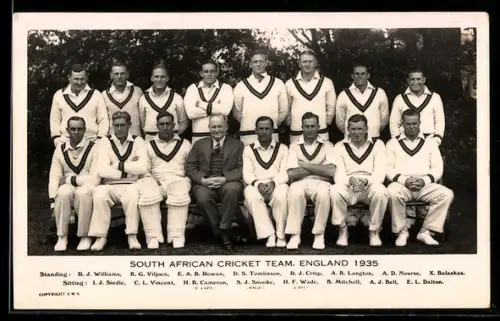 AK South African Cricket Team, England 1935