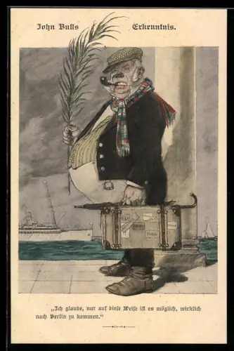 AK John Bulls Erkenntnis, Propaganda 1. Weltkrieg