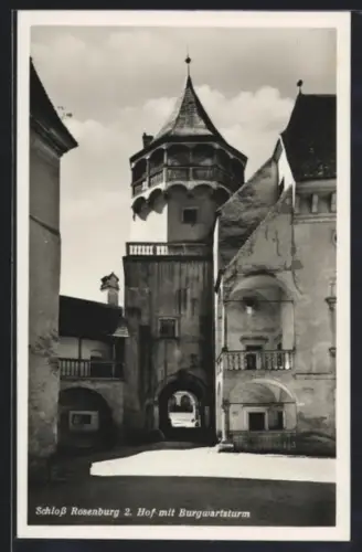 AK Rosenburg, Schloss, 2. Hof mit Burgwartsturm