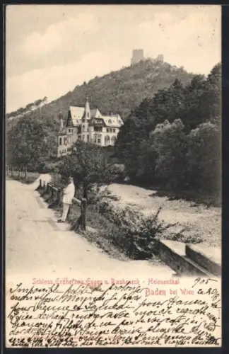 AK Baden bei Wien, Schloss Erzherzog Eugen im Helenenthal