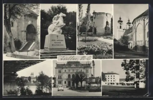 AK Tulln /N. Ö., Kriegerdenkmal der Weltkriege, Strassenpartie im Ort