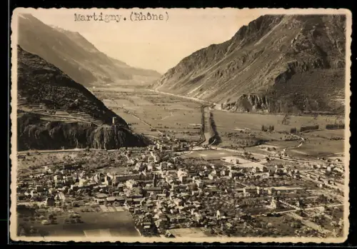 AK Martigny /Rhône, Vue sur la vallée du Rhône