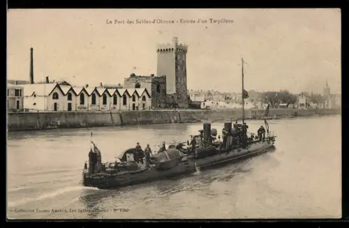 AK Les Sables-d`Olonne, Entrée d`un torpilleur dans le port
