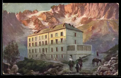 Künstler-AK Montenvers /Mont-Blanc, Vue sur l`Aiguille du Dru