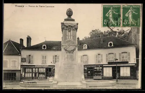 AK Toucy, Statue de Pierre Larousse