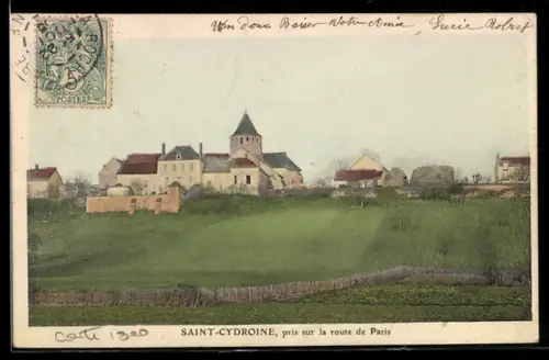 AK Saint-Cydroine, Totalansicht der Ortschaft