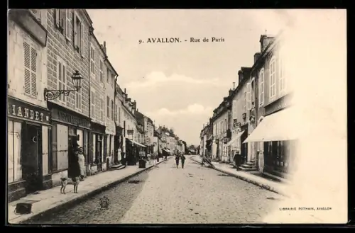 AK Avallon, rue de Paris, Geschäfte