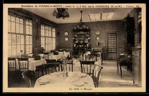 AK Nemours, hostellerie de Pierre-le-Sault, la salle á manger