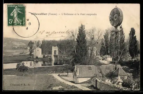 AK Villevallier, L`Eolienne et le Pont suspendu