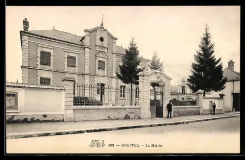 AK Souppes, Rue et la Mairie