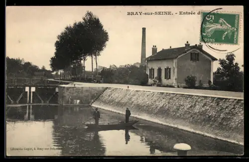 AK Bray-sur-Seine, Entree du Canal