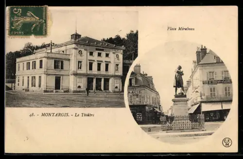 AK Montargis, Le Théatre, Place Mirabeau