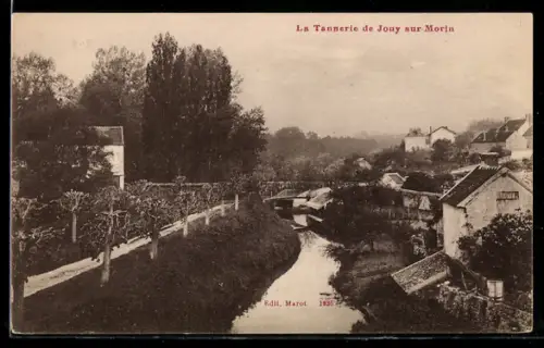 AK Jouy-sur-Morin, Ortspartie mit Fluss