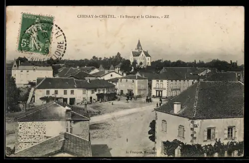 AK Chenay-le-Chatel, Le Bourg et le Chateau