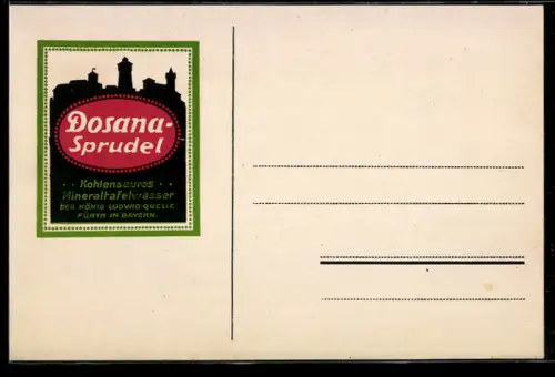 AK Fürth i. Bayern, Dosana-Sprudel, Reklame für Mineraltafelwasser