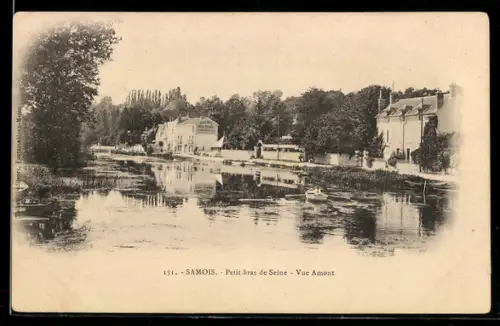 AK Samois, Petit bras de Seine, Vue Amont
