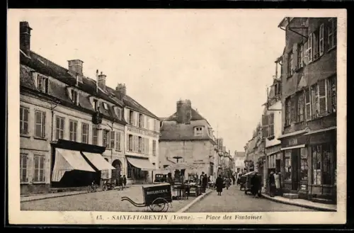 AK Saint-Florentin, Place des Fontaines