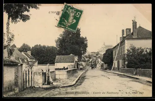 AK Saint-Florentin, Entrée du Faubourg