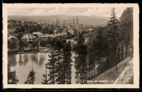AK Oelsnitz i.V., Gesamtansicht aus der Vogelschau