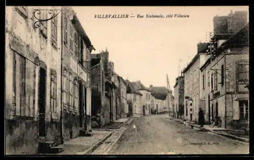 AK Villevallier, Rue Nationale, côté Villecien