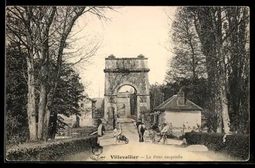 AK Villevallier, L`entrée du Pont Suspendu