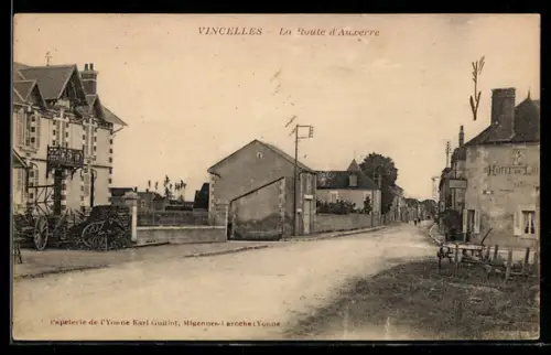 AK Vincelles, La route d` Auxerre