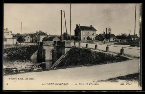 AK Laroche-Migennes, Le Pont et l`Ecluse, Schleuse