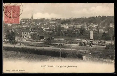 AK Toucy-Ville, Vue générale, Sud-Ouest