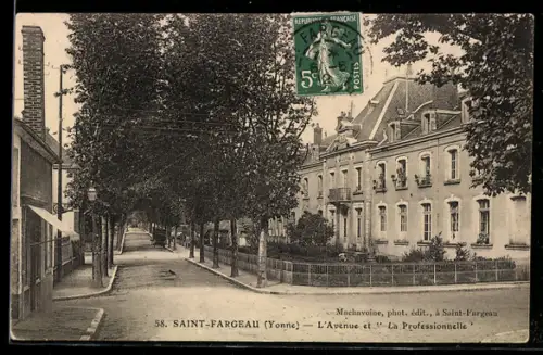 AK Saint-Fargeau /Yonne, L`Avenue et La Professionnelle