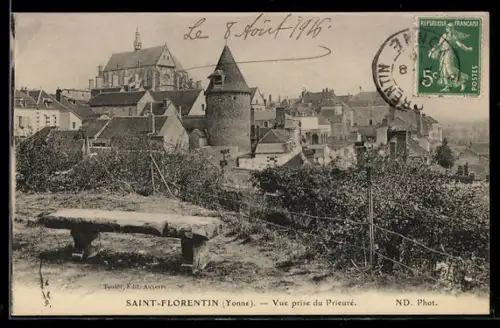 AK Saint-Florentin, Vue prise du Prieuré