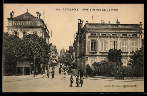 AK Auxerre, Porte et rue du Temple