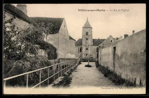 AK Villiers-sur-Morin, Le Ru et l`Eglise