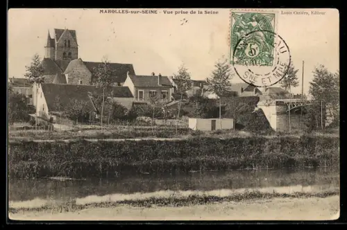 AK Marolles-sur-Seine, Vue prise de la Seine