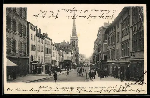 AK Villefranche, Rue Nationale