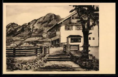 AK Bad Reichenhall, Cafe Dreher am Hessing