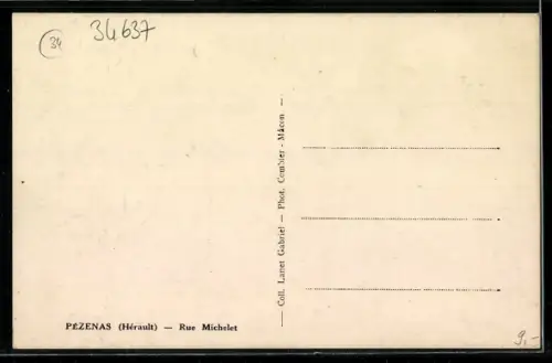 AK Pézenas, Rue Michelet, Strassenpartie