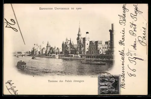AK Paris, Exposition Universelle de 1900, Terrasse des Palais étrangers