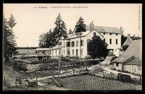 AK Crain, Orphelinat Soufflot, Partie in den Gärten