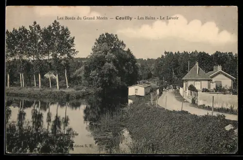 AK Couilly, Les Bords du Grand Morin, Les Bains, Le Lavoir