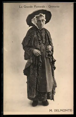 AK La Grande Pastorale: Grassetto, M. Delmonte, Komiker Travestie