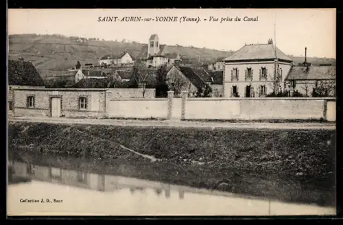 AK Saint-Aubin-sur-Yonne, vue prise du canal
