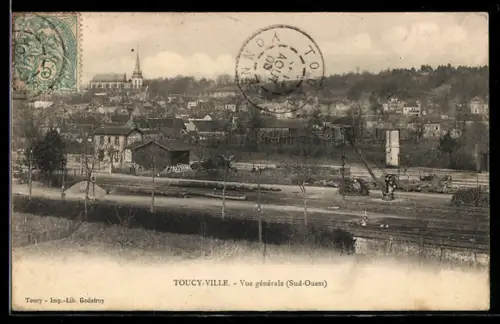 AK Toucy-Ville, Vue générale, Sud-Ouest
